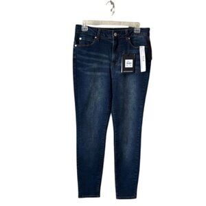 !NWT Tahari Ella High Rise Ab Flattening Dark Wash Denim Jeans Petite 8P